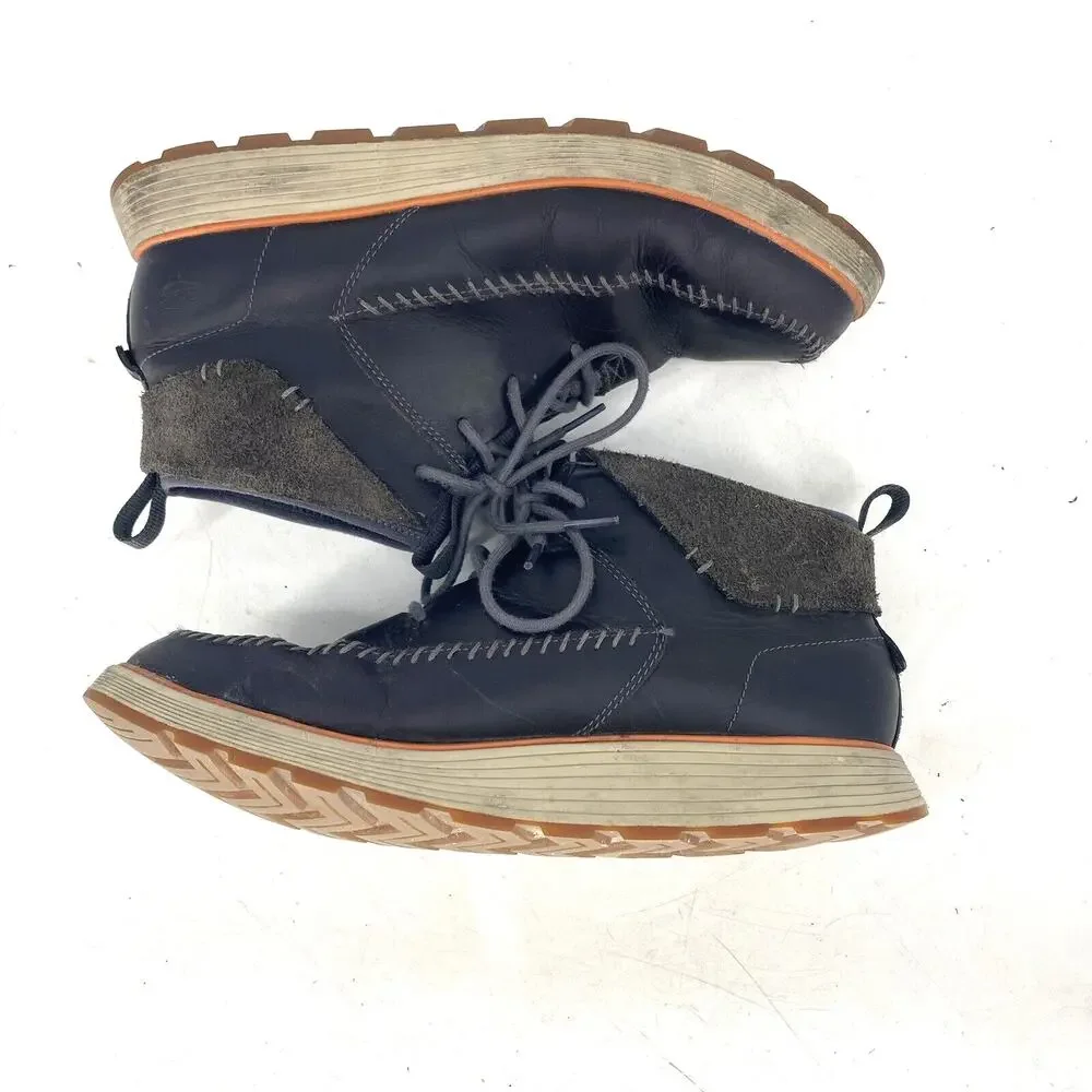 Chaco Dixon Mid Leather Chukka Boots Mens 10.5 Blue Moc Toe Casual Shoes